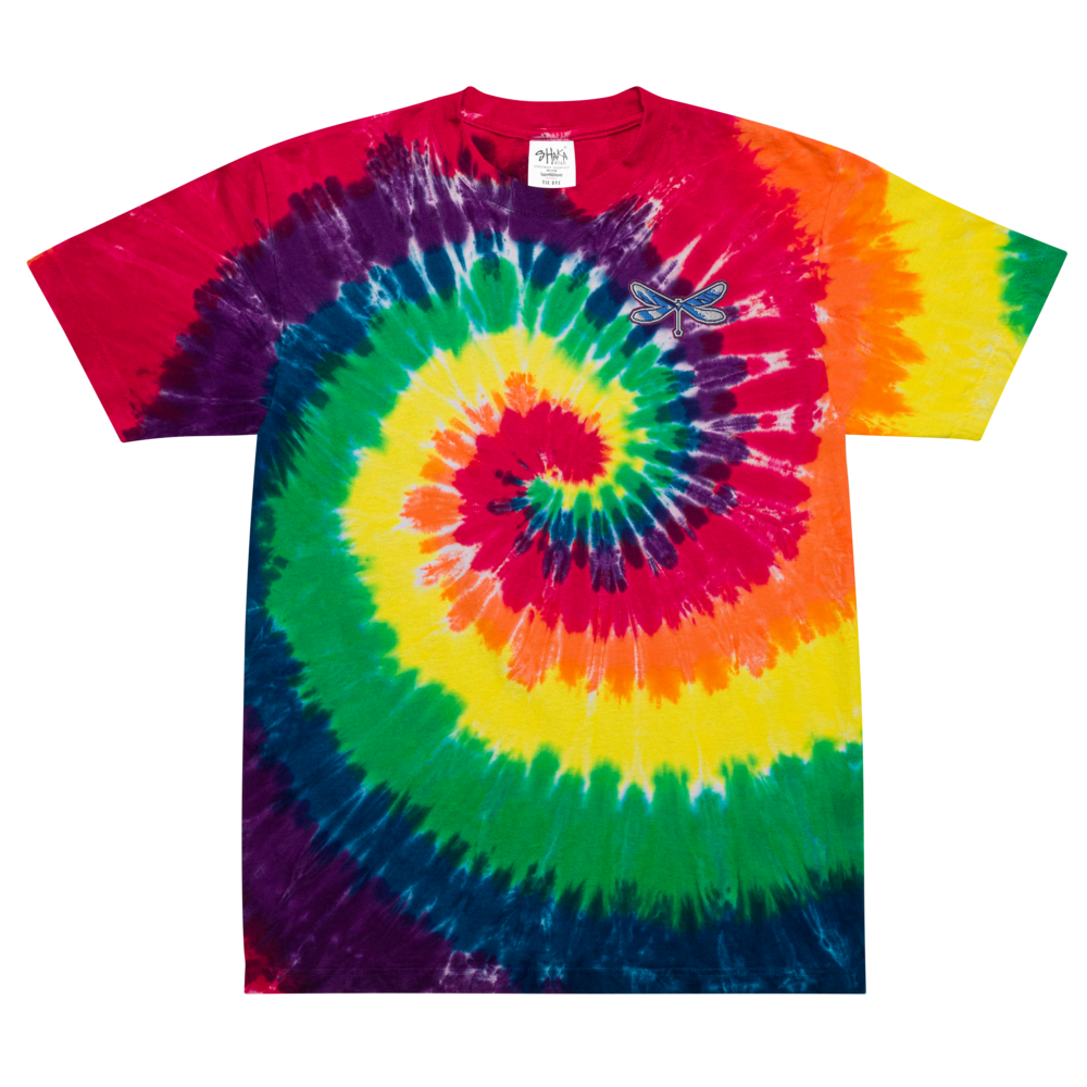 ‘HOTB’ Luxe Tie Dye Giants Tee- Orange Spiral